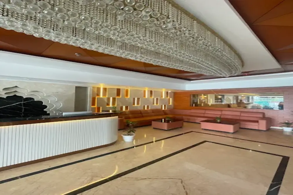 Hotel in Ayodhya Uttar Pradesh featuring a prominent and welcoming hotel banner, inviting guests into a world of comfort and luxury.