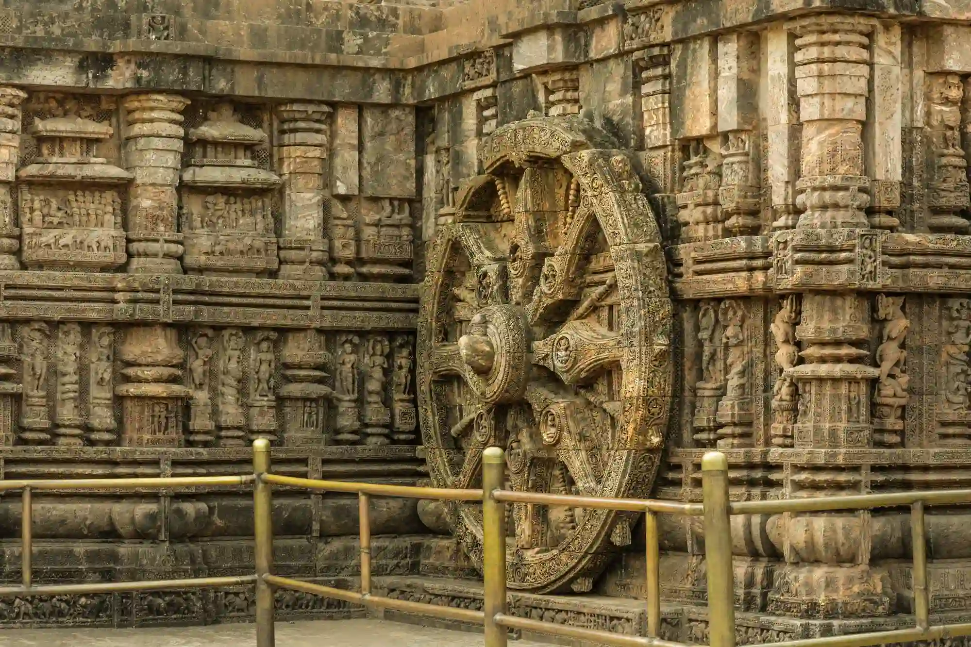Carved chariot wheel of the Konark Sun Temple