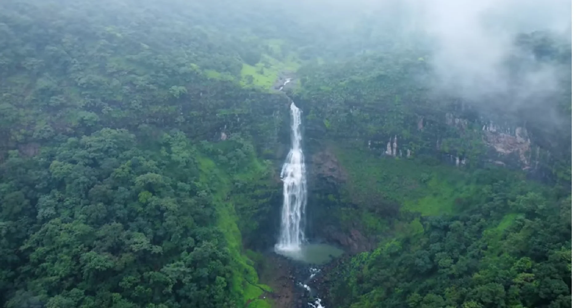 Dugarwadi waterfall near Nashik in the monsoon