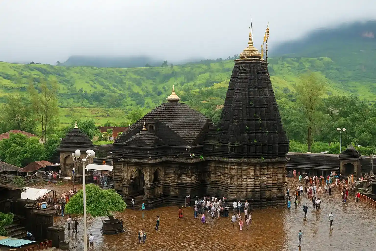 Trimbakeshwar Jyotirlinga temple near Nashik below Brahmagiri