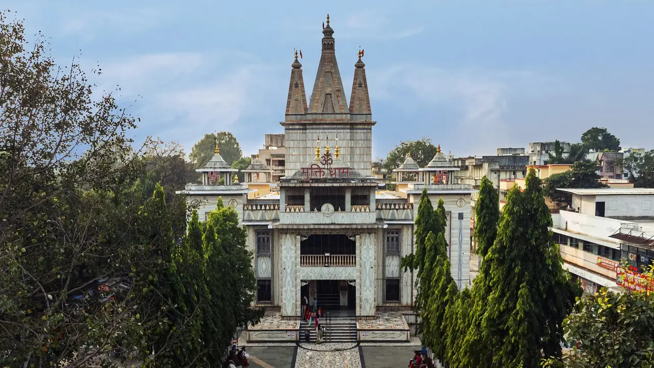 White marble Muktidham temple near Nashik Road
