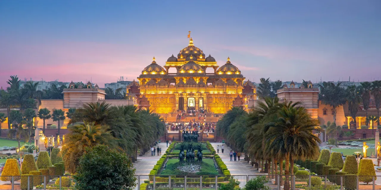 Ornate temple complex near Noida and Delhi