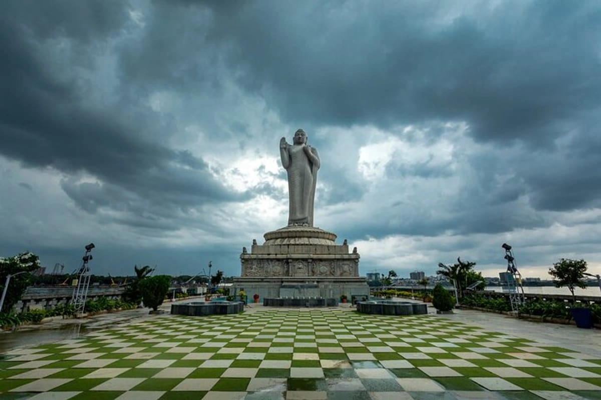Buddha statue in Hussain Sagar lake, Hyderabad