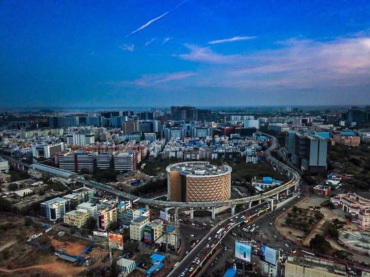 HITEC City skyline in west Hyderabad