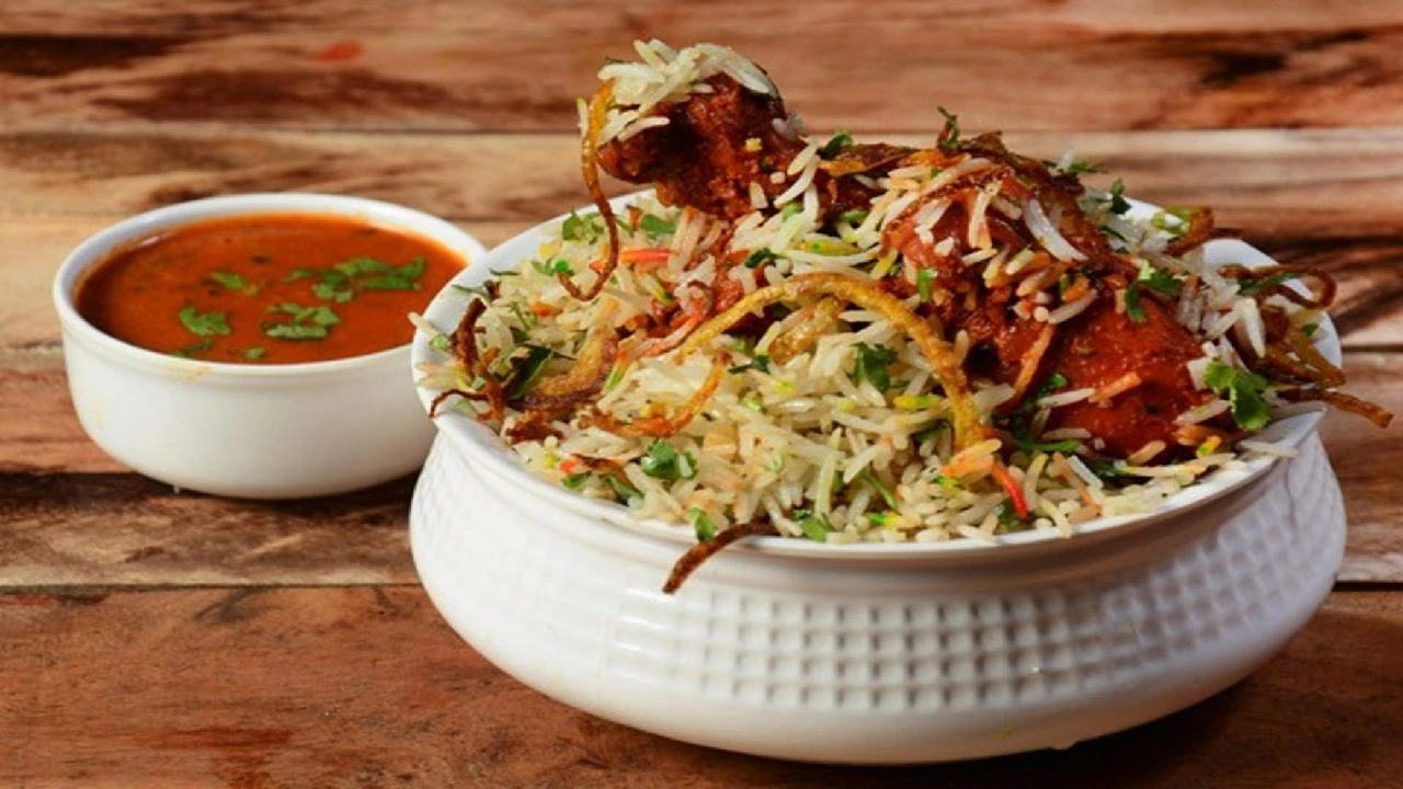 Hyderabadi dum biryani, the signature dish of Hyderabad