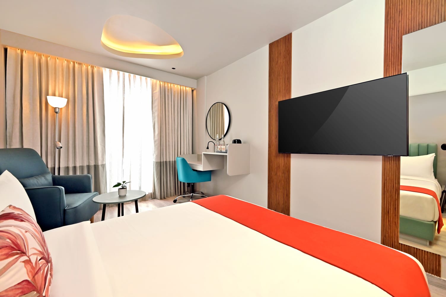 Executive Room interiors at IRA by Orchid Hyderabad – premium hotel rooms in Hitech City