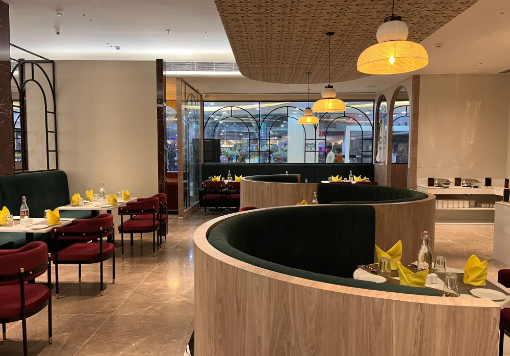 Restaurant and dining space at IRA Bhavnagar hotel