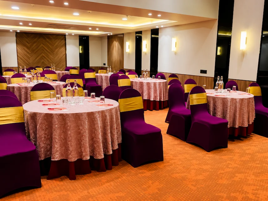 Elegant banquet hall setup for a function in Bhavnagar