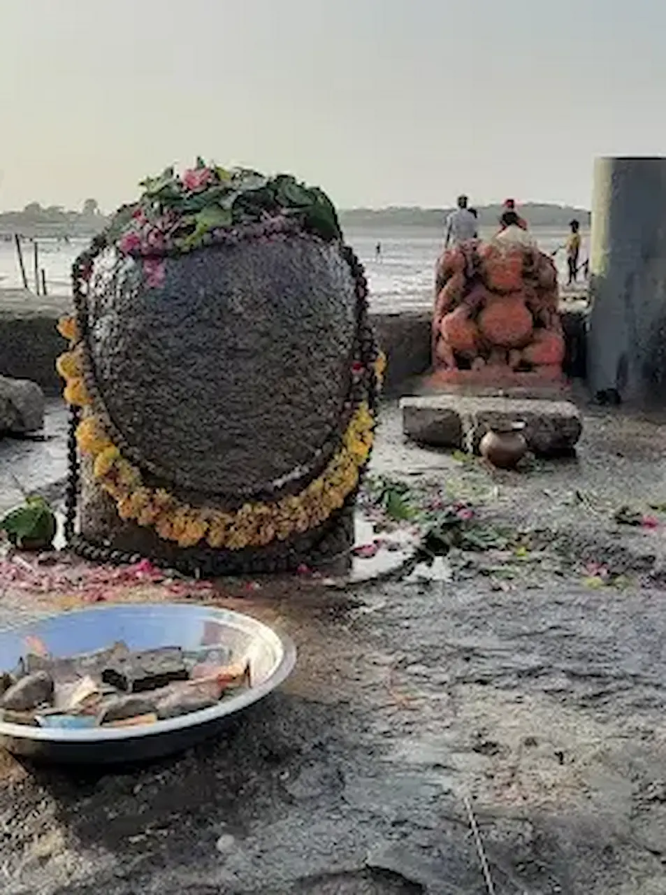 Nishkalang Mahadev Temple near Bhavnagar, a unique sea temple accessible during low tide and popular among pilgrims.