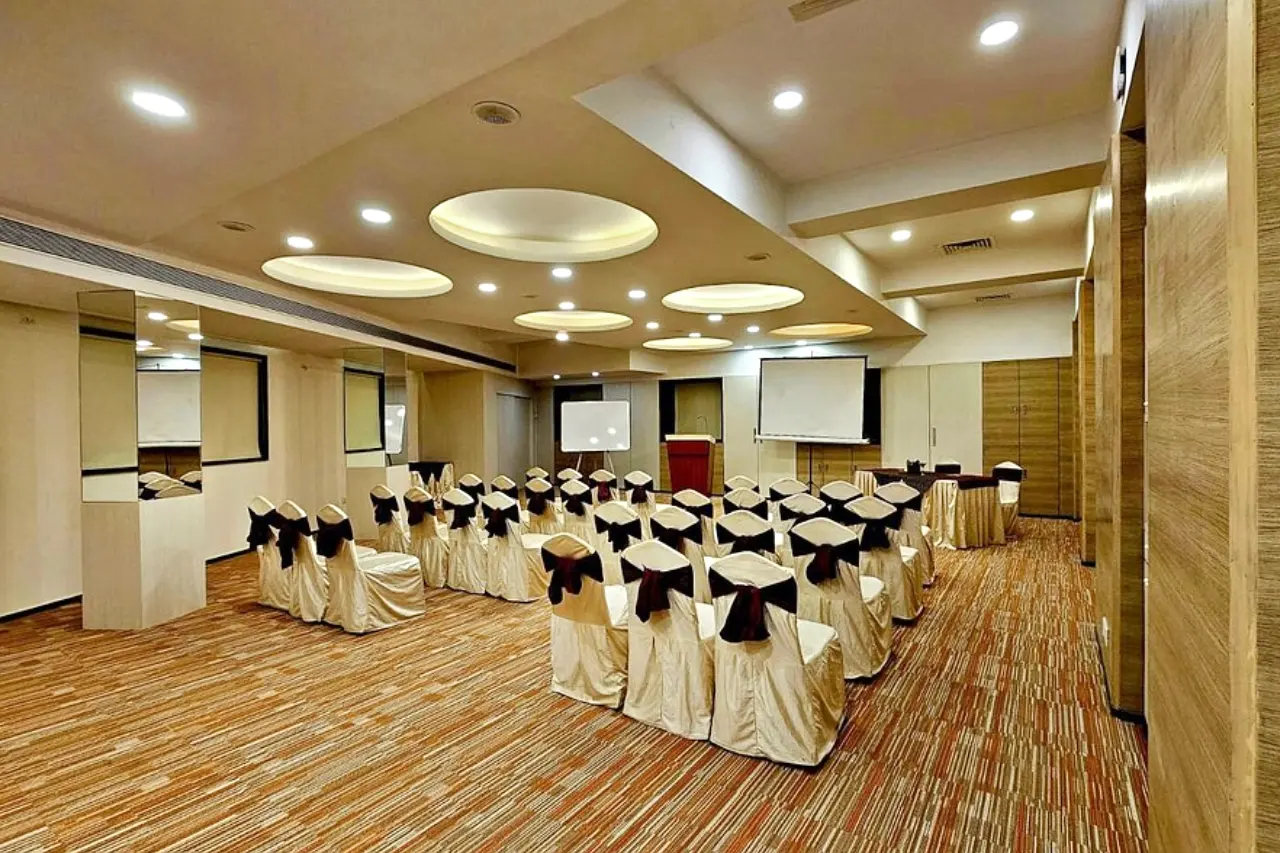  Elegant lobby at IRA Hotel Nashik offering a warm welcome to guests