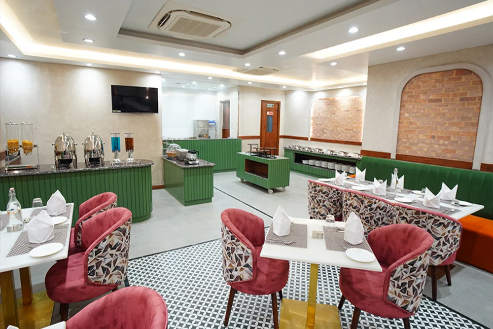 Business Hotel in Sector 62 Noida featuring a stylish and comfortable guest area, ideal for unwinding after a busy day.